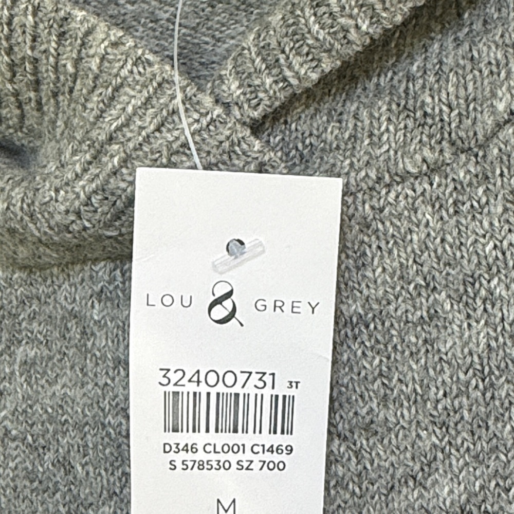 NWT Lou & Grey Dog Mom Hooded Gray Pullover Sweater Size Medium - Picture 2 of 11